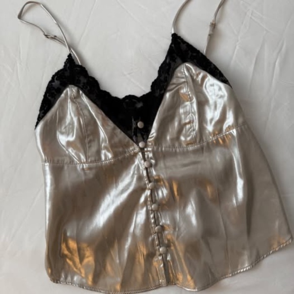 Urban Outfitters Metalic Going Out Top - Picture 1 of 4